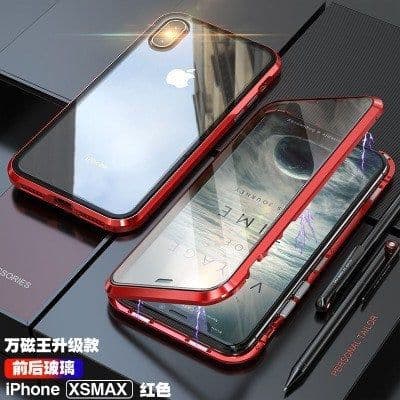 image-Yinghuiyicolour Magnetic Metal Glass Case for iPhone 12 Pro Max 11 XS 7 8 Plus