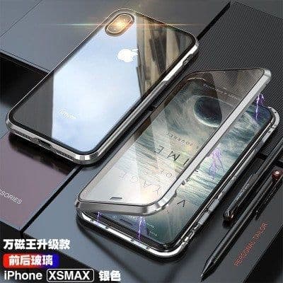 image-Yinghuiyicolour Magnetic Metal Glass Case for iPhone 12 Pro Max 11 XS 7 8 Plus
