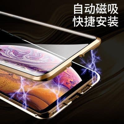 image-Yinghuiyicolour Magnetic Metal Glass Case for iPhone 12 Pro Max 11 XS 7 8 Plus