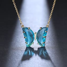 image-Women's Butterfly Crystal Zircon Necklace Clavicle Chain XT-G234