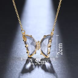 image-Women's Butterfly Crystal Zircon Necklace Clavicle Chain XT-G234