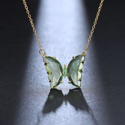 image-Women's Butterfly Crystal Zircon Necklace Clavicle Chain XT-G234