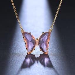 image-Women's Butterfly Crystal Zircon Necklace Clavicle Chain XT-G234