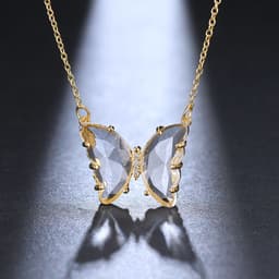 image-Women's Butterfly Crystal Zircon Necklace Clavicle Chain XT-G234