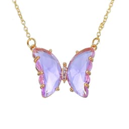 image-Women's Butterfly Crystal Zircon Necklace Clavicle Chain XT-G234