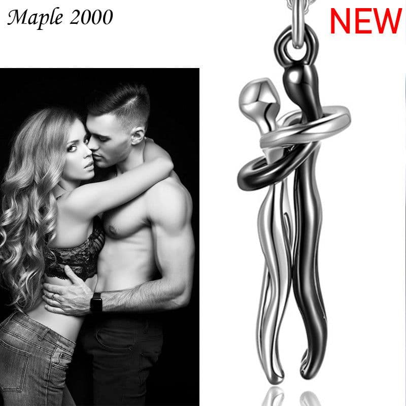 image-Chenhui Couple Hug Necklace Brass Pendant Unisex Jewelry