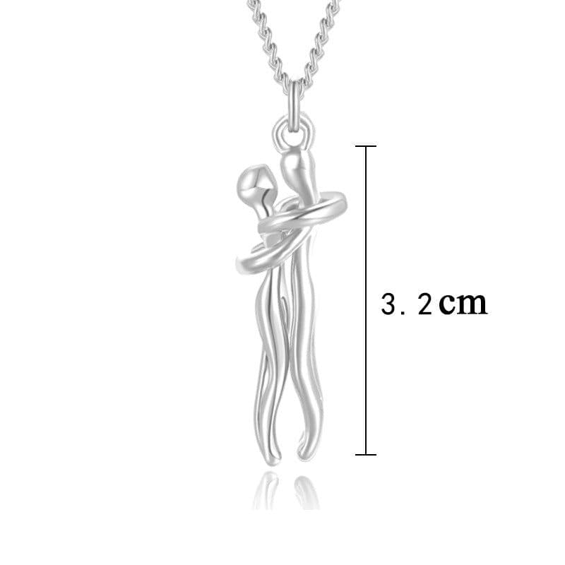 image-Chenhui Couple Hug Necklace Brass Pendant Unisex Jewelry