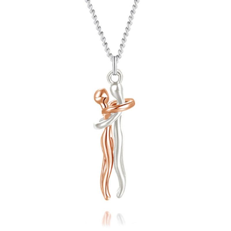 image-Chenhui Couple Hug Necklace Brass Pendant Unisex Jewelry
