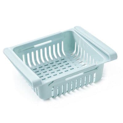 image-Refrigerator Pull-Out Storage Box Organizer Plastic Drawer