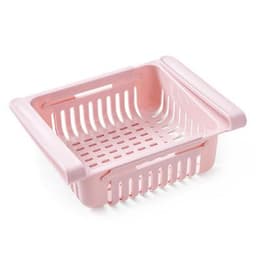 image-Refrigerator Pull-Out Storage Box Organizer Plastic Drawer