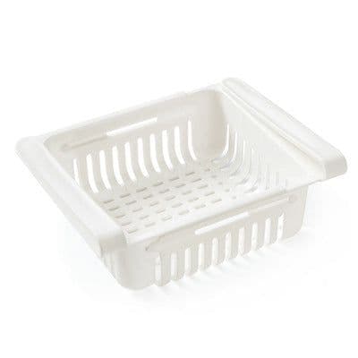 image-Refrigerator Pull-Out Storage Box Organizer Plastic Drawer
