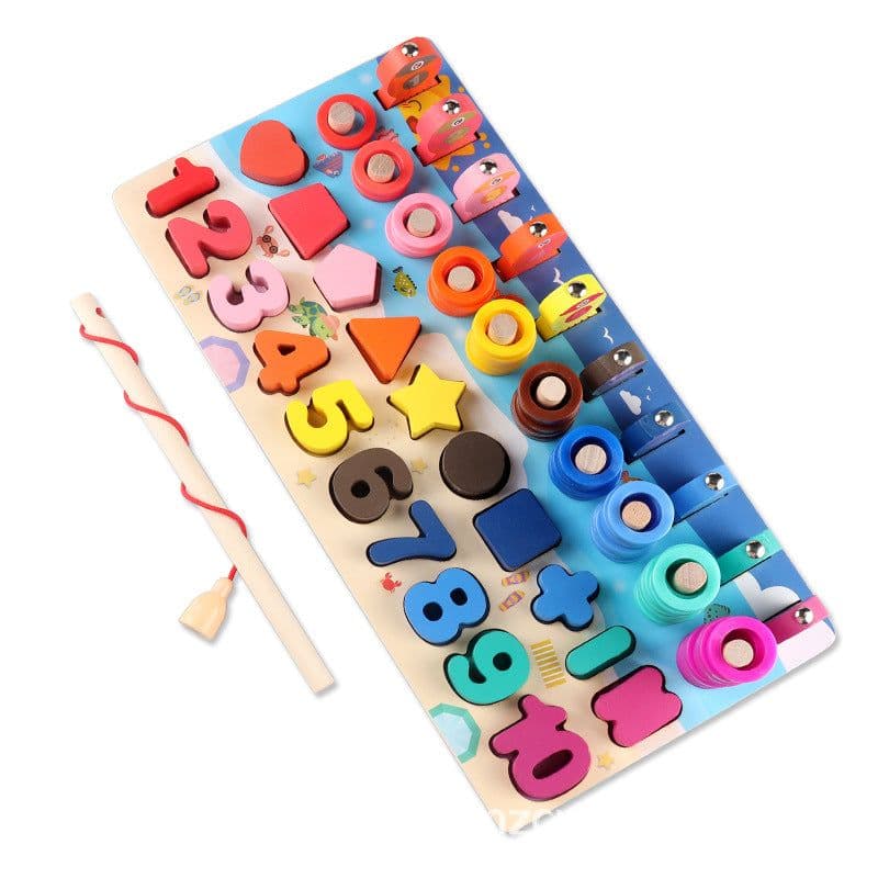image-Wooden Logarithmic Board Educational Puzzle Toy for Ages 2-3