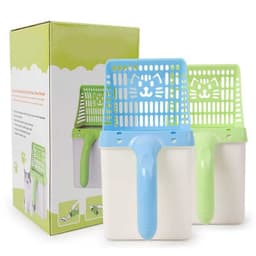 image-Cat Litter Scoop with Detachable Waste Bucket - Sharp 30cm Plastic Shovel