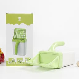 image-Cat Litter Scoop with Detachable Waste Bucket - Sharp 30cm Plastic Shovel