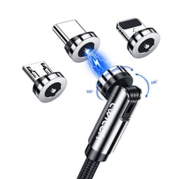 image-OLAF Magnetic USB Charging Cable 540° Rotating Type-C 3-in-1 1m/2m