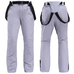 image-Unisex Windproof Waterproof Padded Ski Pants with Suspenders