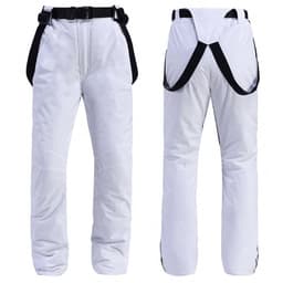 image-Unisex Windproof Waterproof Padded Ski Pants with Suspenders