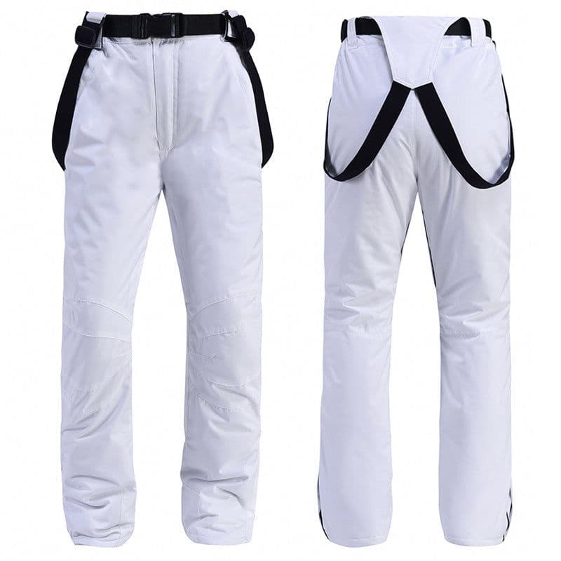 image-Unisex Windproof Waterproof Padded Ski Pants with Suspenders