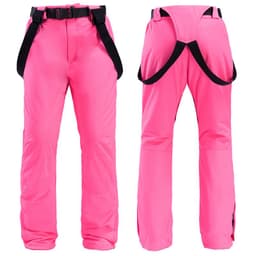 image-Unisex Windproof Waterproof Padded Ski Pants with Suspenders