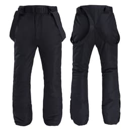 image-Unisex Windproof Waterproof Padded Ski Pants with Suspenders