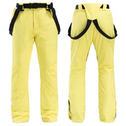image-Unisex Windproof Waterproof Padded Ski Pants with Suspenders