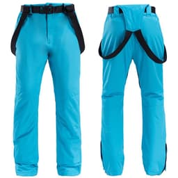 image-Unisex Windproof Waterproof Padded Ski Pants with Suspenders