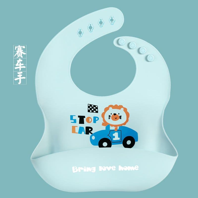 image-Baby Silicone Bib Waterproof 3D Pocket Cartoon Kids 4-6 Years