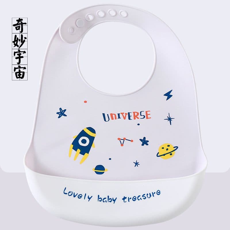 image-Baby Silicone Bib Waterproof 3D Pocket Cartoon Kids 4-6 Years