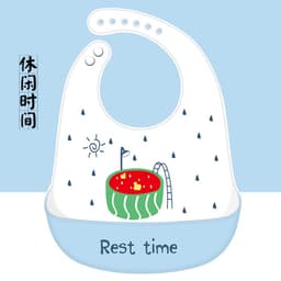 image-Baby Silicone Bib Waterproof 3D Pocket Cartoon Kids 4-6 Years