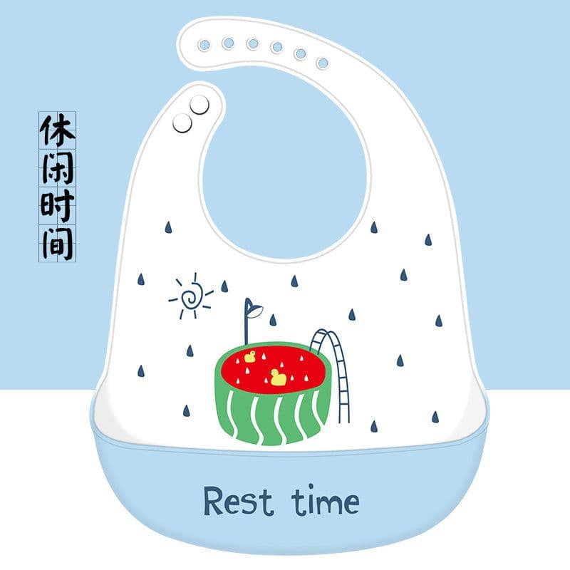 image-Baby Silicone Bib Waterproof 3D Pocket Cartoon Kids 4-6 Years