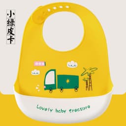 image-Baby Silicone Bib Waterproof 3D Pocket Cartoon Kids 4-6 Years