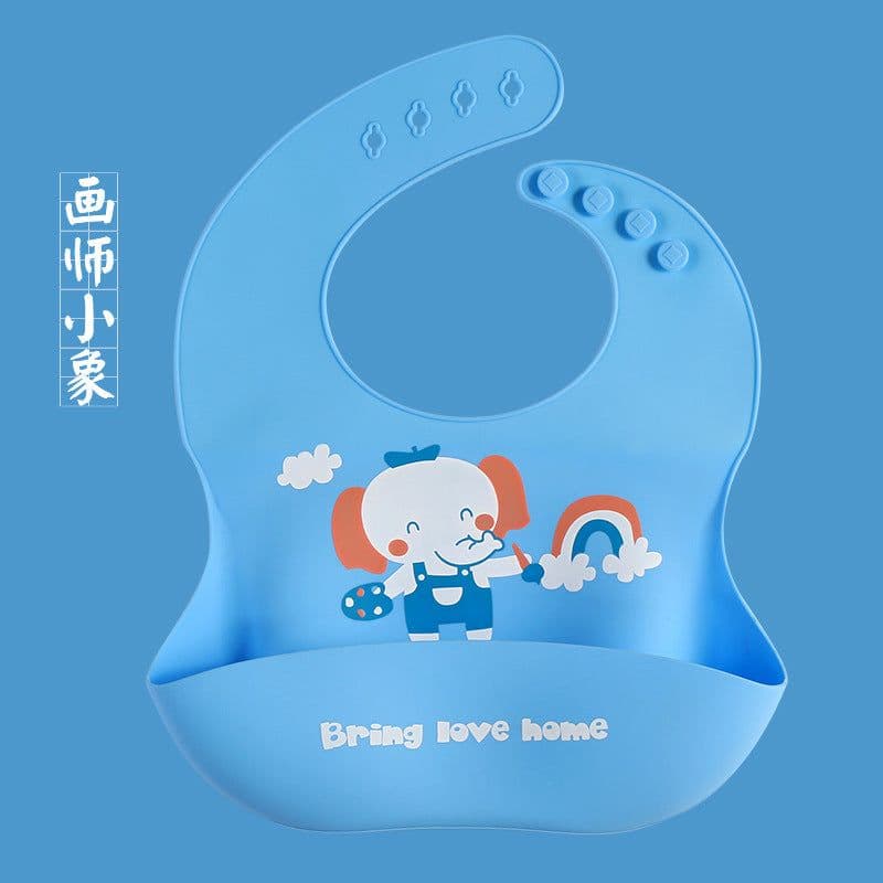 image-Baby Silicone Bib Waterproof 3D Pocket Cartoon Kids 4-6 Years