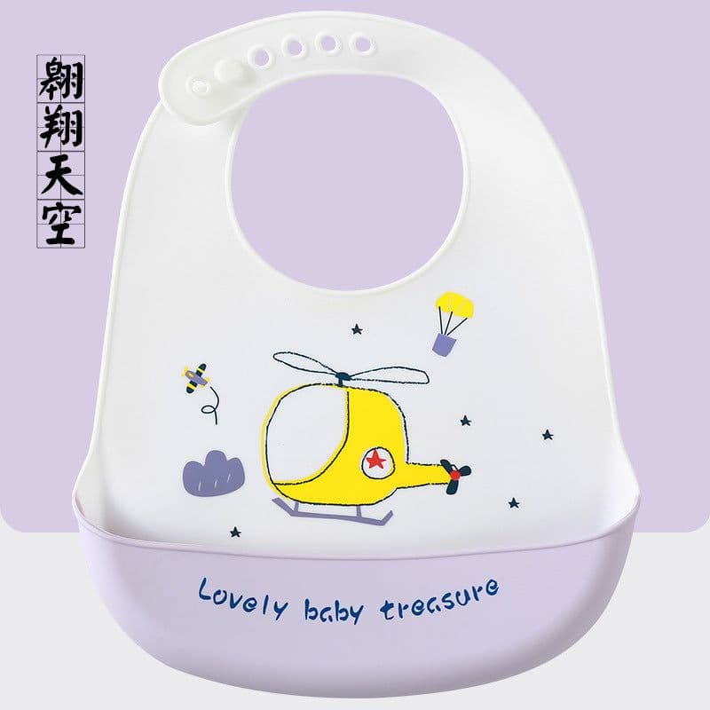 image-Baby Silicone Bib Waterproof 3D Pocket Cartoon Kids 4-6 Years