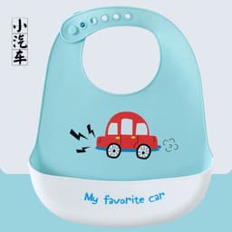 image-Baby Silicone Bib Waterproof 3D Pocket Cartoon Kids 4-6 Years