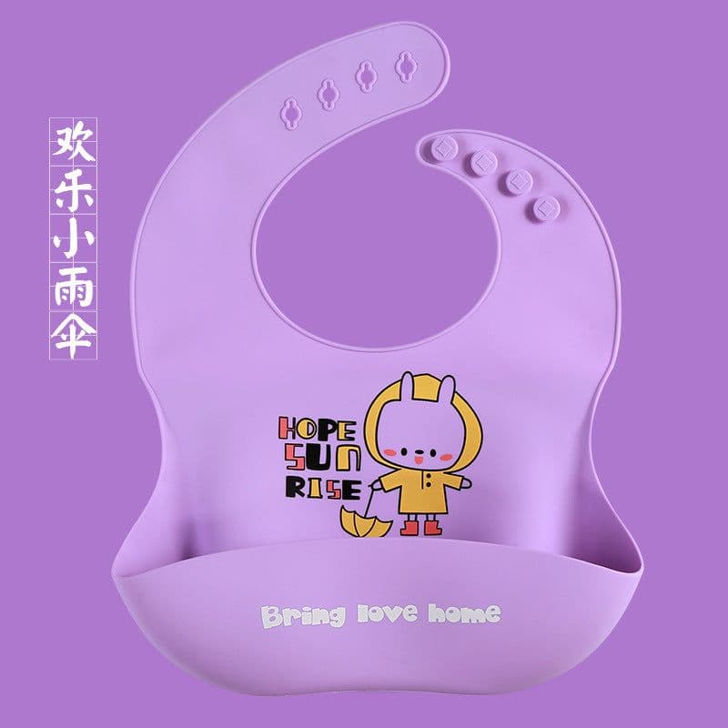 image-Baby Silicone Bib Waterproof 3D Pocket Cartoon Kids 4-6 Years
