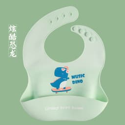 image-Baby Silicone Bib Waterproof 3D Pocket Cartoon Kids 4-6 Years