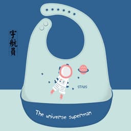 image-Baby Silicone Bib Waterproof 3D Pocket Cartoon Kids 4-6 Years