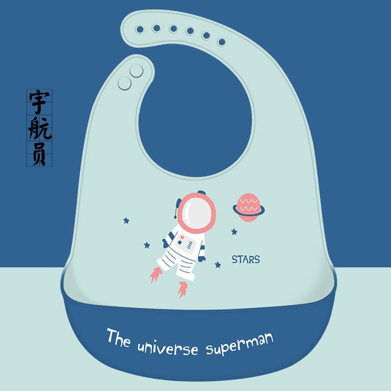 image-Baby Silicone Bib Waterproof 3D Pocket Cartoon Kids 4-6 Years
