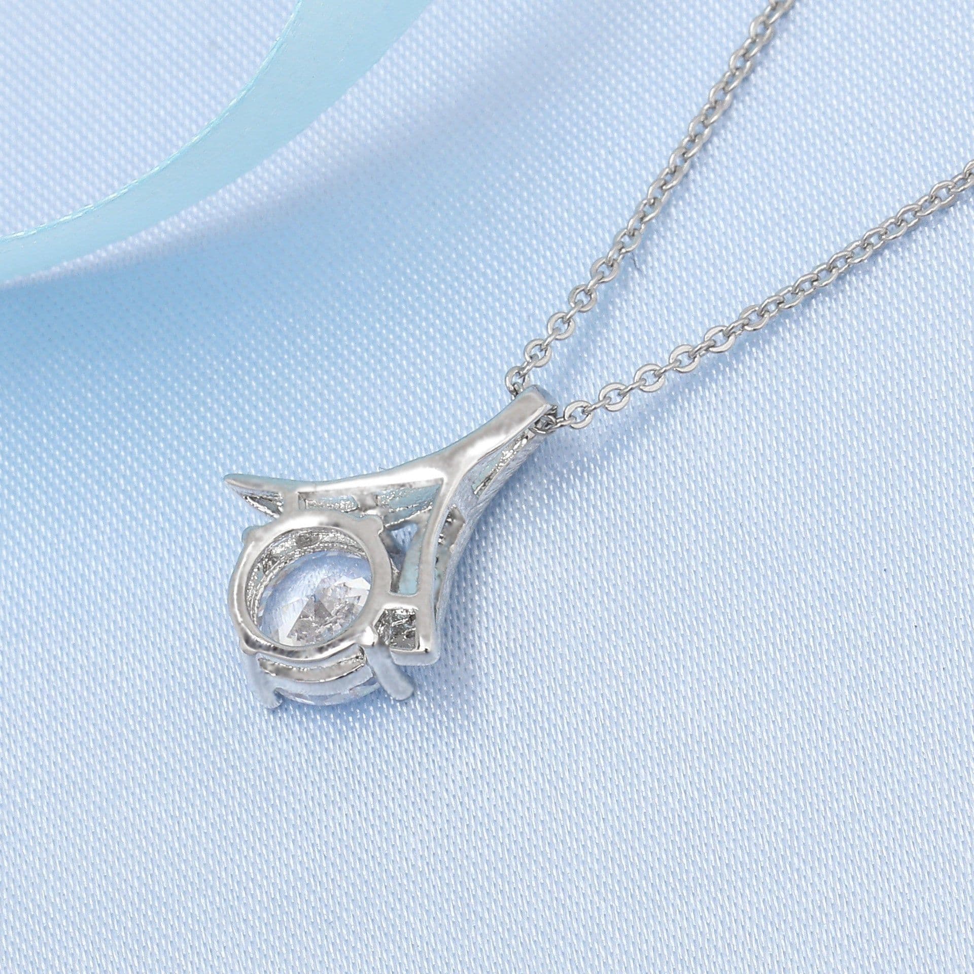 image-S925 Sterling Silver Mermaid Tail Pendant Necklace