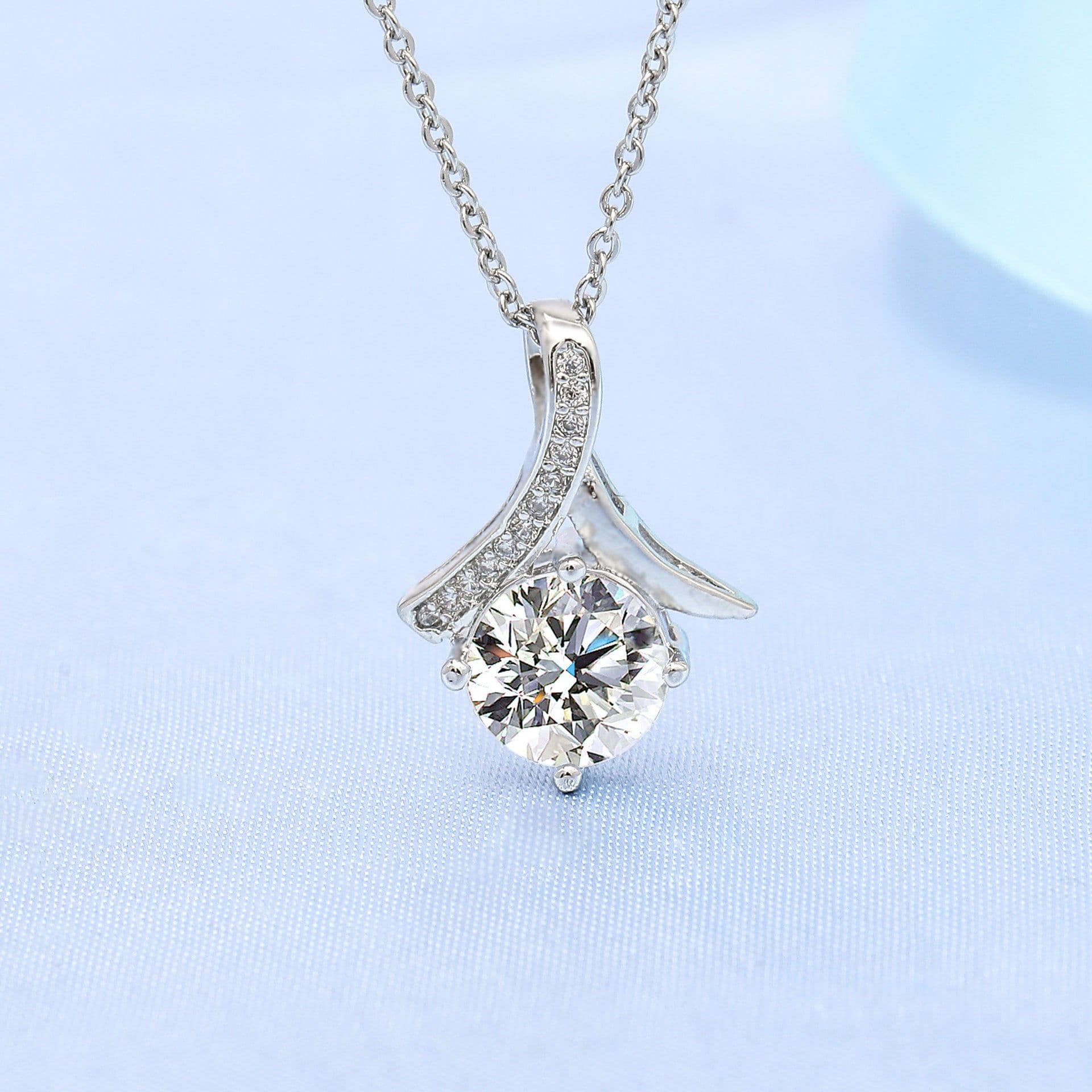 image-S925 Sterling Silver Mermaid Tail Pendant Necklace