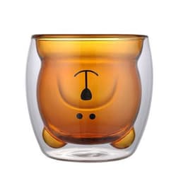 image-Double-Layer Borosilicate Glass Water Cup Cartoon Bear Design 250ml