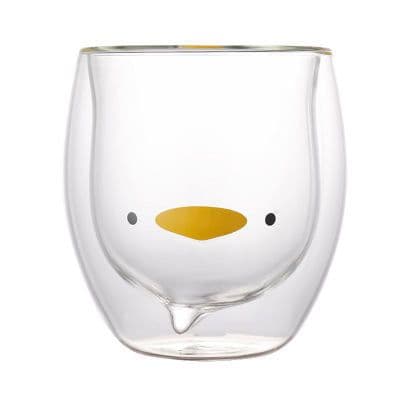 image-Double-Layer Borosilicate Glass Water Cup Cartoon Bear Design 250ml