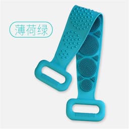 image-Silicone Bath Brush Back Scrubber Double-Sided Pink