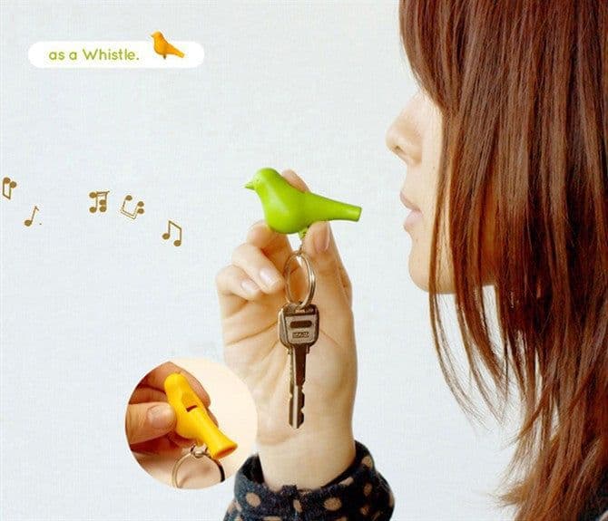image-Couple Bird House Keychain Key Holder with Key Ring