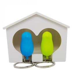 image-Couple Bird House Keychain Key Holder with Key Ring