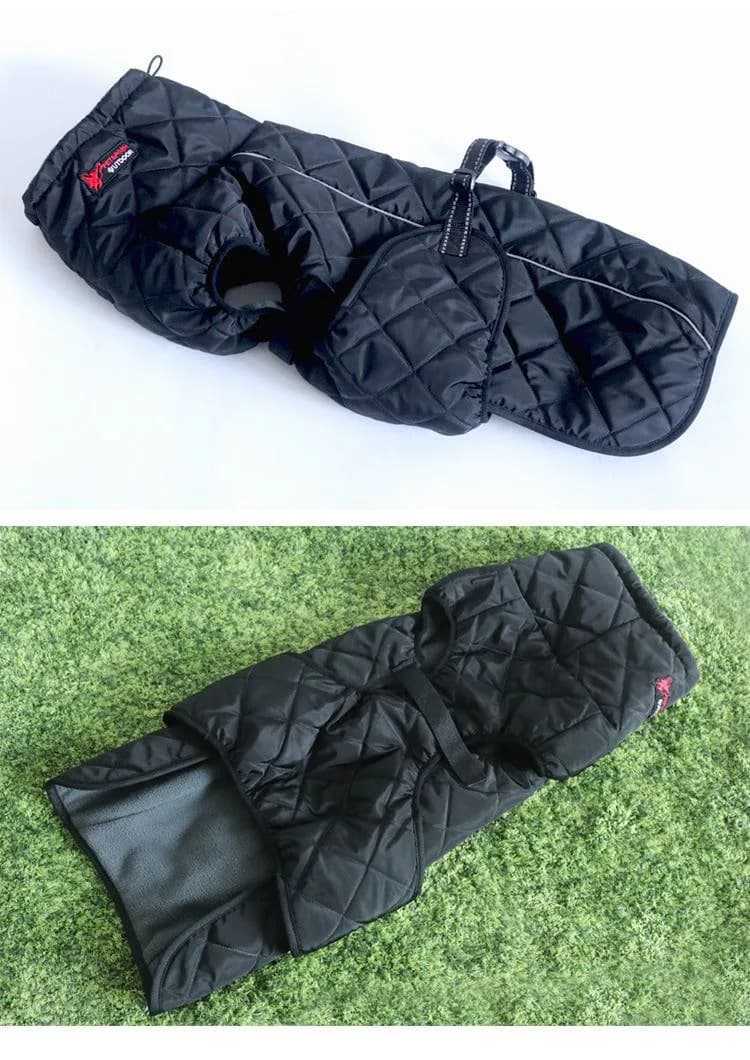 image-P&P Large Dog Harness Vest Waterproof Quilted Cotton Winter Brown