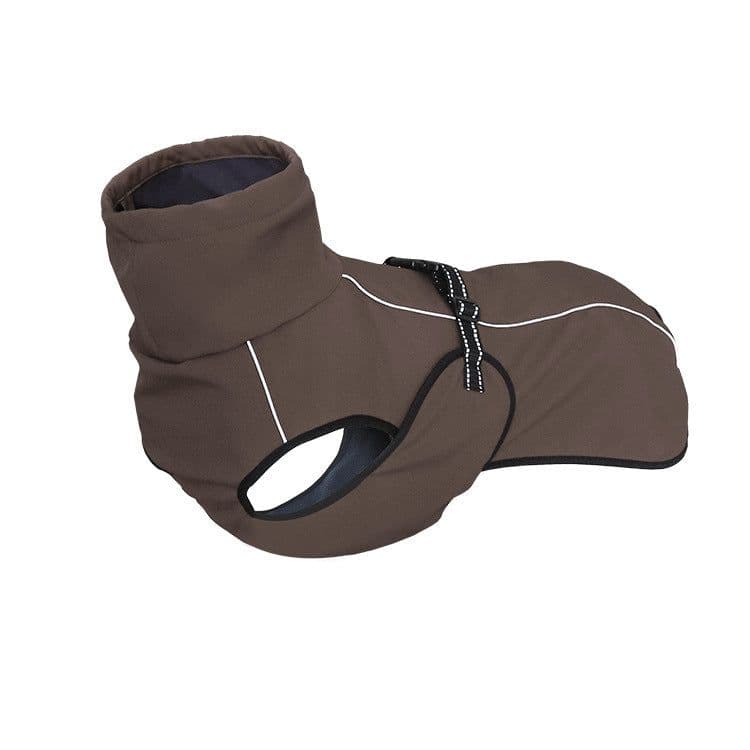 image-P&P Large Dog Harness Vest Waterproof Quilted Cotton Winter Brown
