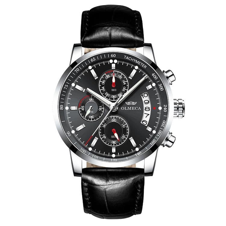 image-OLMECA 0828 Men's Quartz Watch Chronograph Waterproof Steel Band