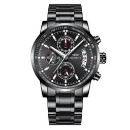 image-OLMECA 0828 Men's Quartz Watch Chronograph Waterproof Steel Band