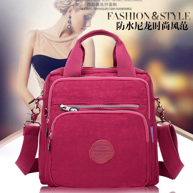 image-BUYAO Women's Nylon Backpack Waterproof Convertible Shoulder Bag